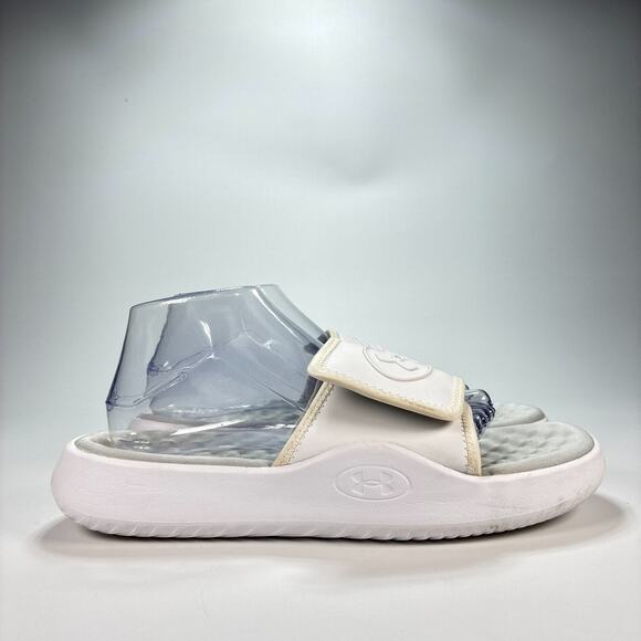 Under Armour UA Ignite Vi Graphic White Slides Sandals 6000337-101 Men's Size 10 - Picture 1 of 10